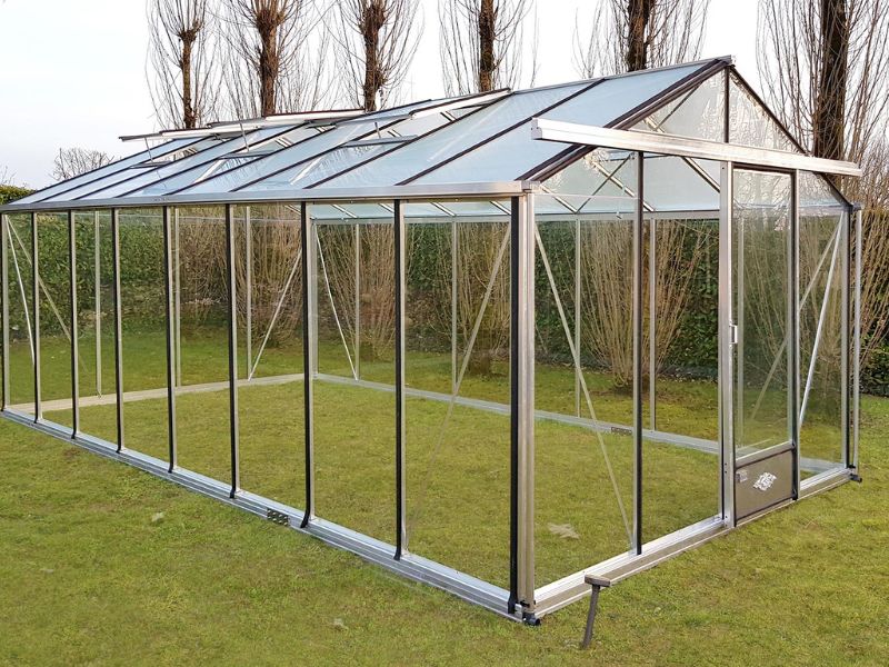 Luxia Lean-to — oranjerie adosată din aluminiu și sticlă securizată, LAMS