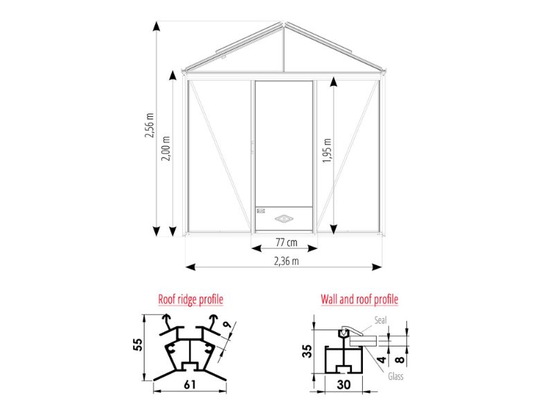 Luxia — oranjerie din aluminiu și sticlă securizată, LAMS