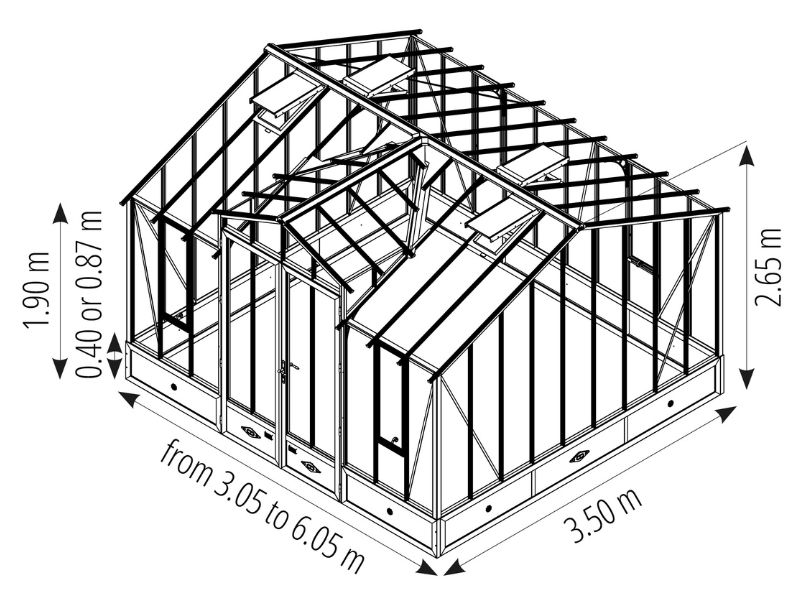 Classique cu lucarnă — oranjerie din aluminiu și sticlă securizată, LAMS